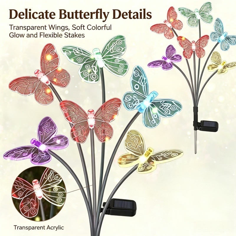 Outdoor Power For Lights - Solar Powered Butterfly Lights, Waterproof LED