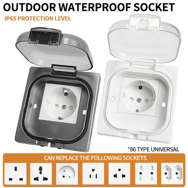 Outdoor Power Socket - IP65 Waterproof Outdoor Socket, 16A High