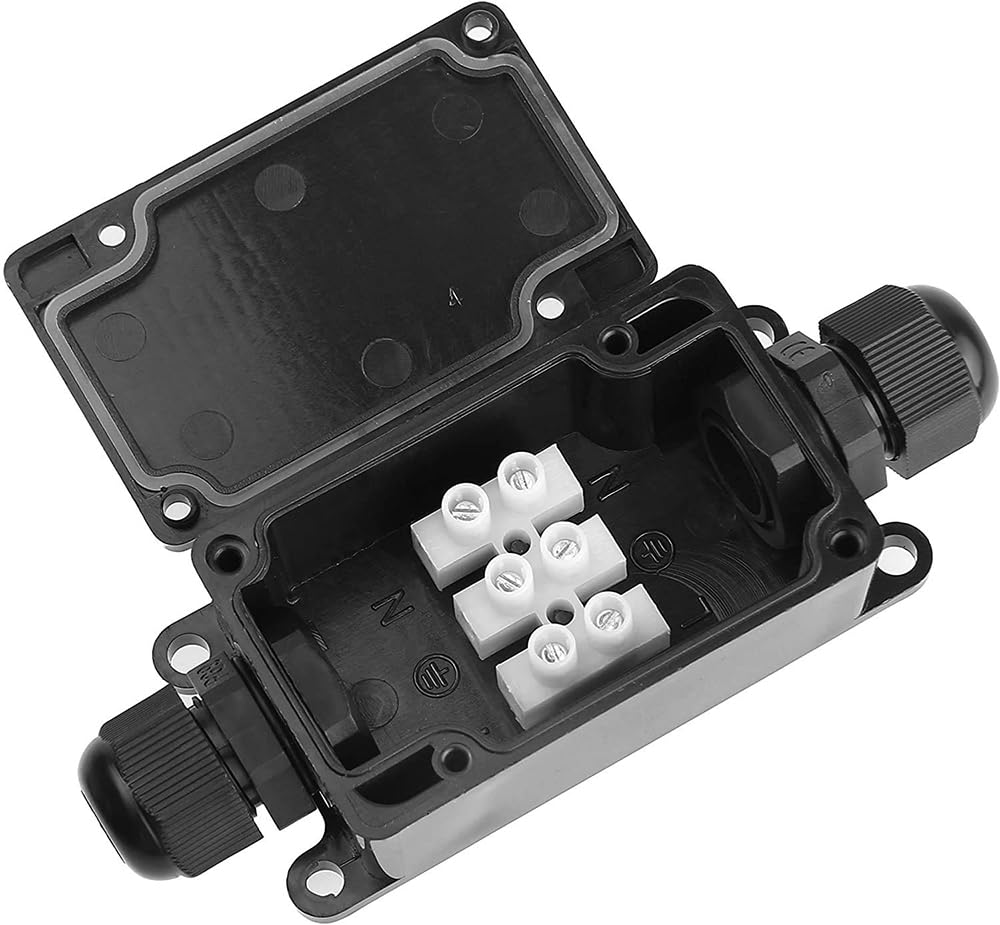 Outdoor Power Cable Junction Box - 3pcs 2Way IP65 Waterproof Outdoor Junction