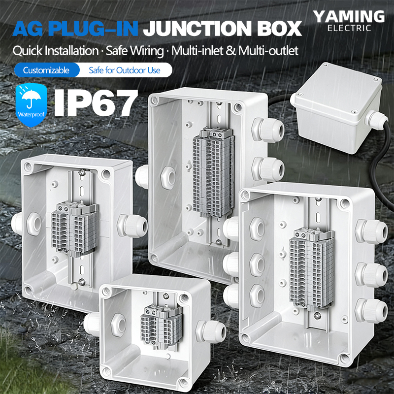 Outdoor Power Cable Junction Box - Waterproof Junction Box With Plug-in Terminal