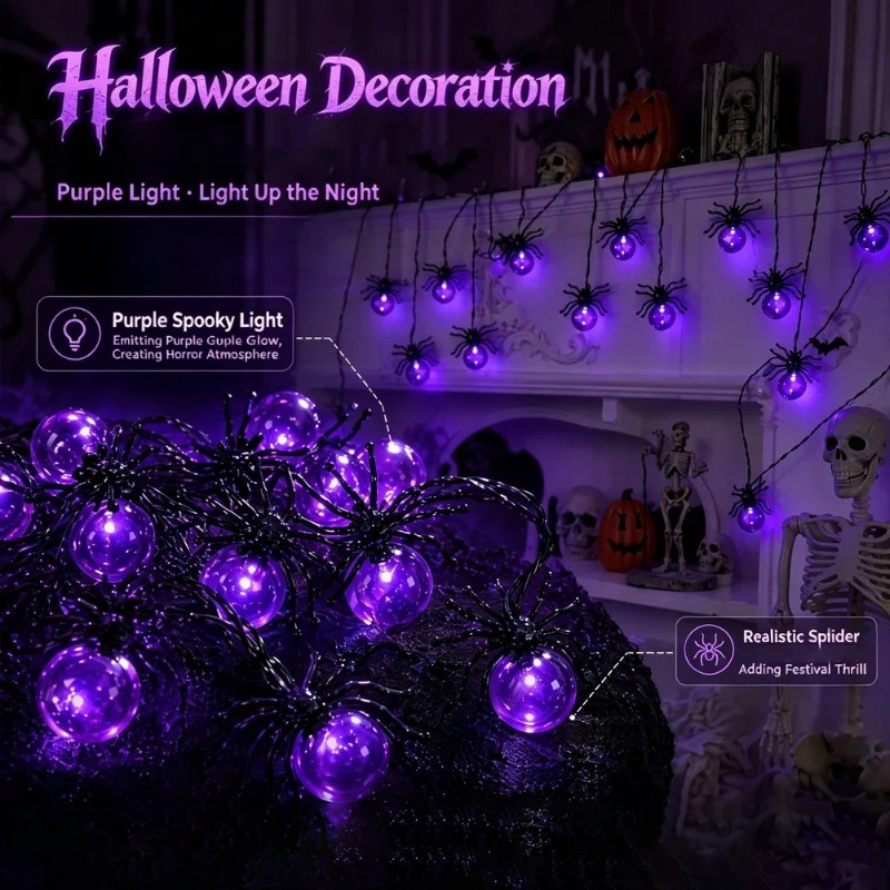 Battery Powered Spider LED Str - огляд і ціна Outdoor Power For Lights
