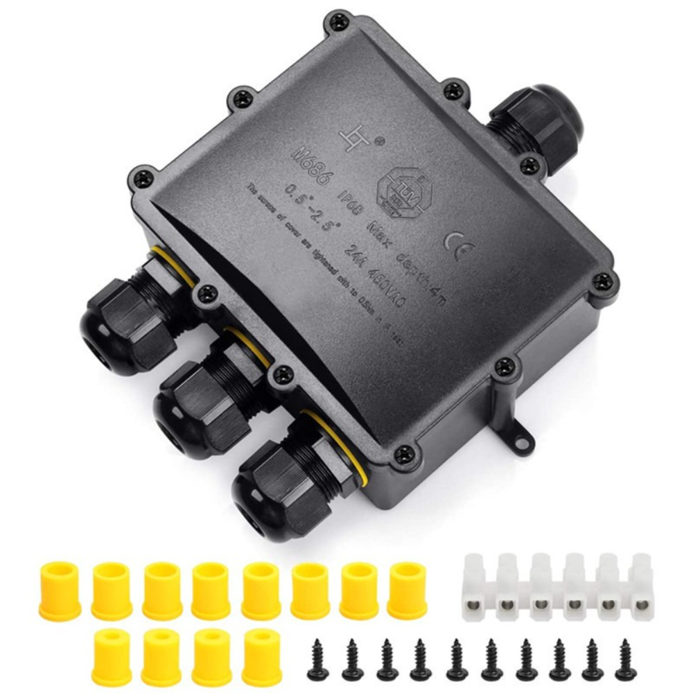 4Way 1In3Out IP68 Waterproof 4 - огляд і ціна Outdoor Power Cable Junction Box