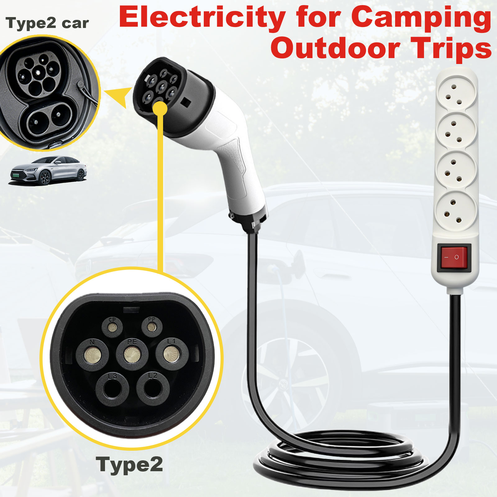 Type2 V2L Discharge Adapter Is - огляд і ціна Outdoor Power Socket