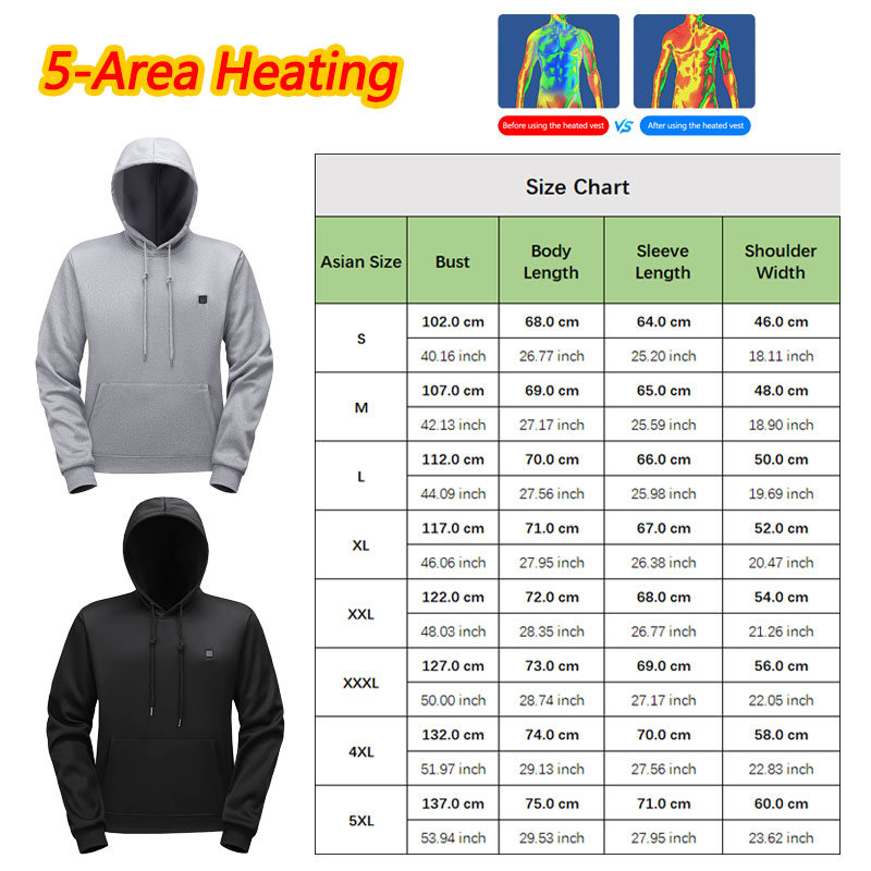 5 Zone Heating Hoodie Heating  - огляд і ціна Outdoor Usb Power Bank