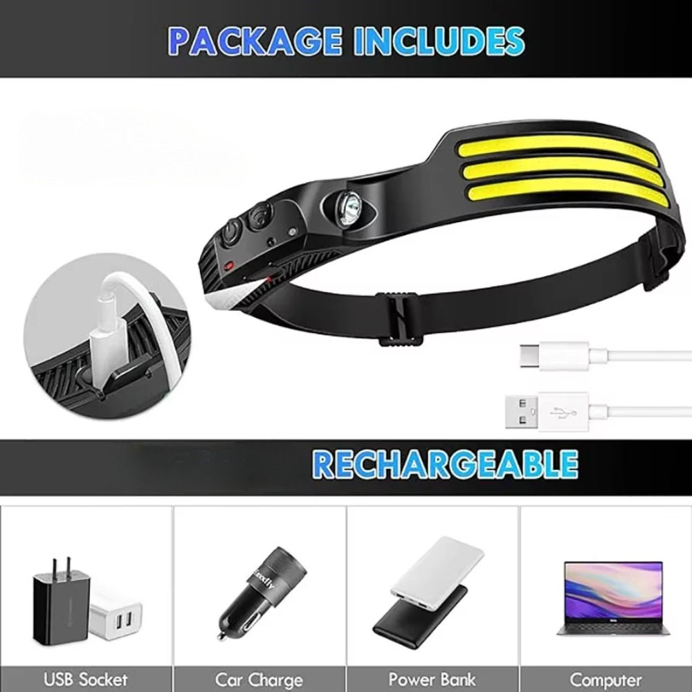 COB LED Induction Headlamp USB - огляд і ціна Outdoor Usb Power Bank