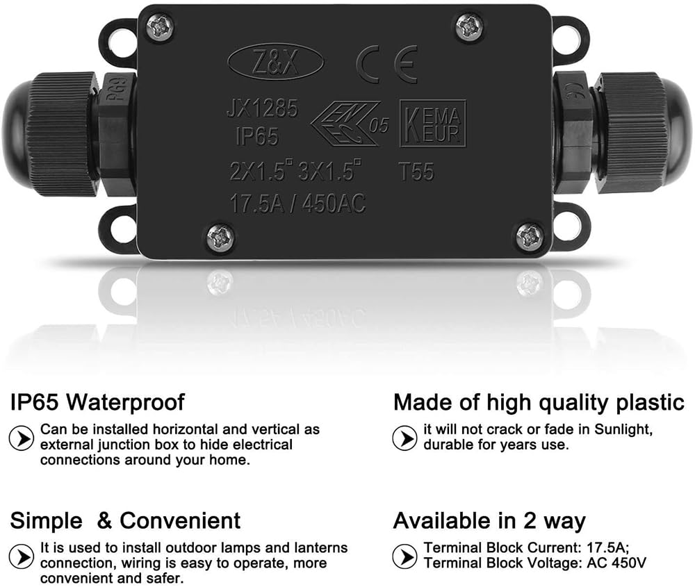 3pcs 2Way IP65 Waterproof Outd - огляд і ціна Outdoor Power Cable Junction Box