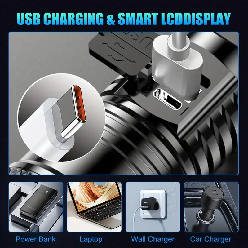Tactical LED Flashlight 2000LM - огляд і ціна Outdoor Usb Power Bank