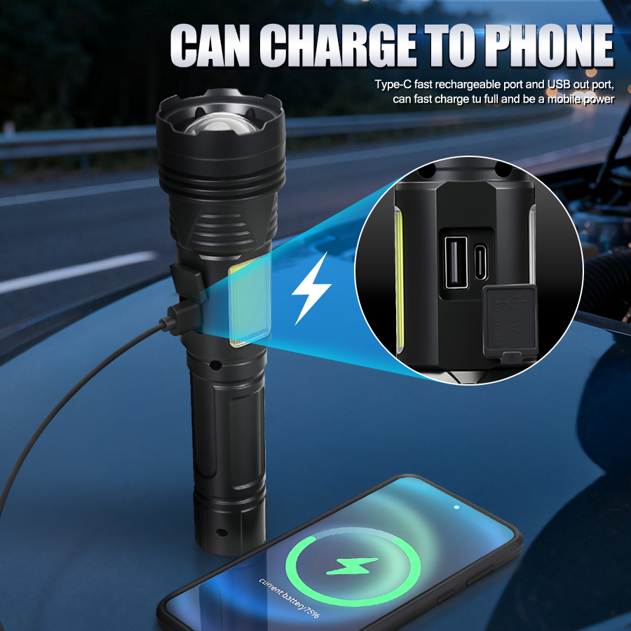 Powerful LED Handheld Flashlig - огляд і ціна Outdoor Usb Power Bank